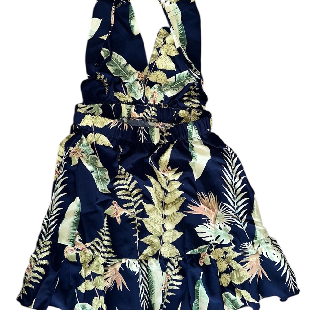 New! Breezaya Tropical Print Backless Halter Sundress Resort Wear - Picture 7 of 8